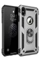 Newface Apple iPhone X Kılıf Sofya Yüzüklü Silikon Kapak - Gümüş