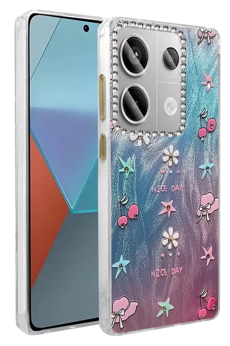 Newface Xiaomi Redmi Note 13 Pro 4G Kılıf Blade Aynalı Desenli Kapak - Desen 4