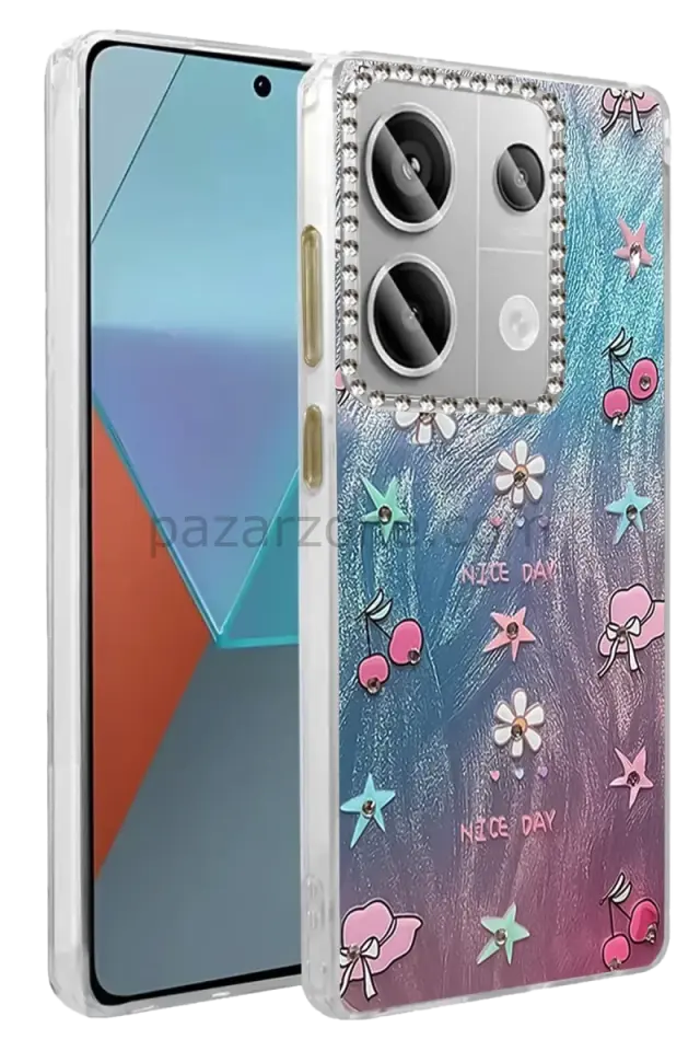Newface Xiaomi Redmi Note 13 Pro 4G Kılıf Blade Aynalı Desenli Kapak - Desen 4