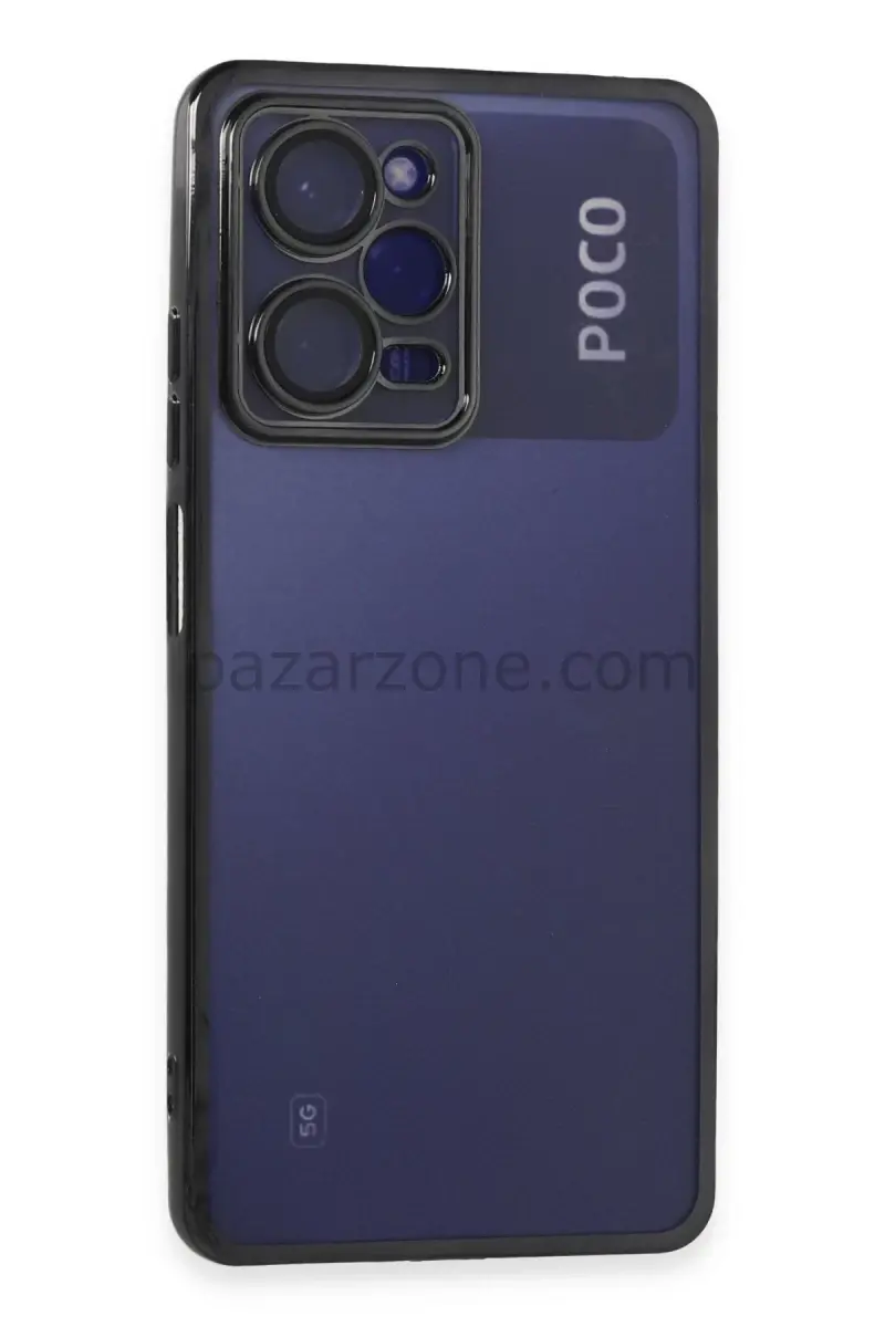 Newface Xiaomi Poco X5 Pro 5G Kılıf Razer Lensli Silikon - Siyah