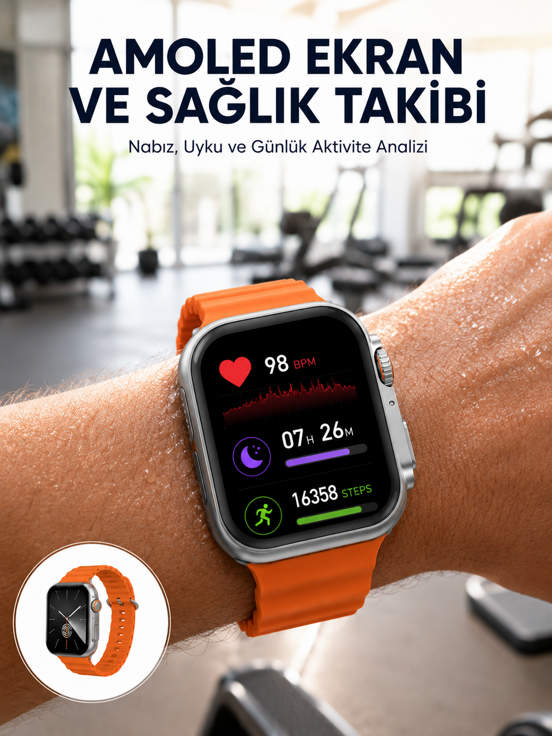 Akıllı Saat Unısex Zarif Görünümlü Titanyum Kasa Amoled Ekran Müzik Dinleme Yeni Nesil