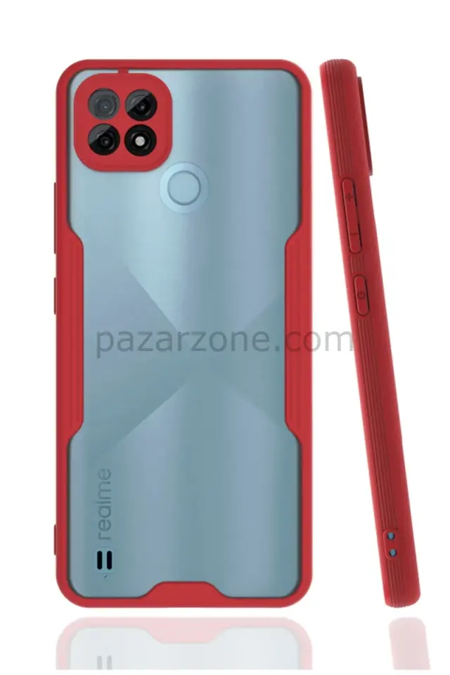 Newface Realme C21 Kılıf Platin Silikon - Kırmızı