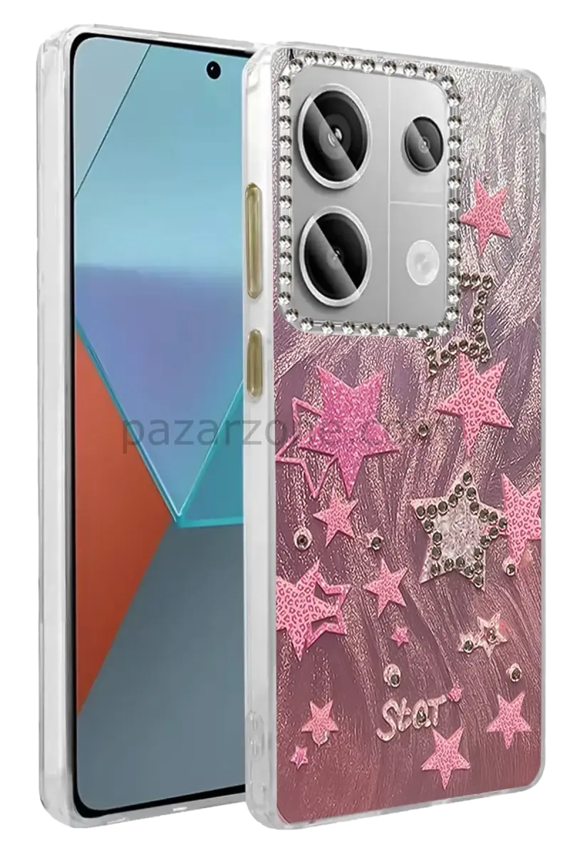Newface Xiaomi Redmi Note 13 Pro 4G Kılıf Blade Aynalı Desenli Kapak - Desen 7