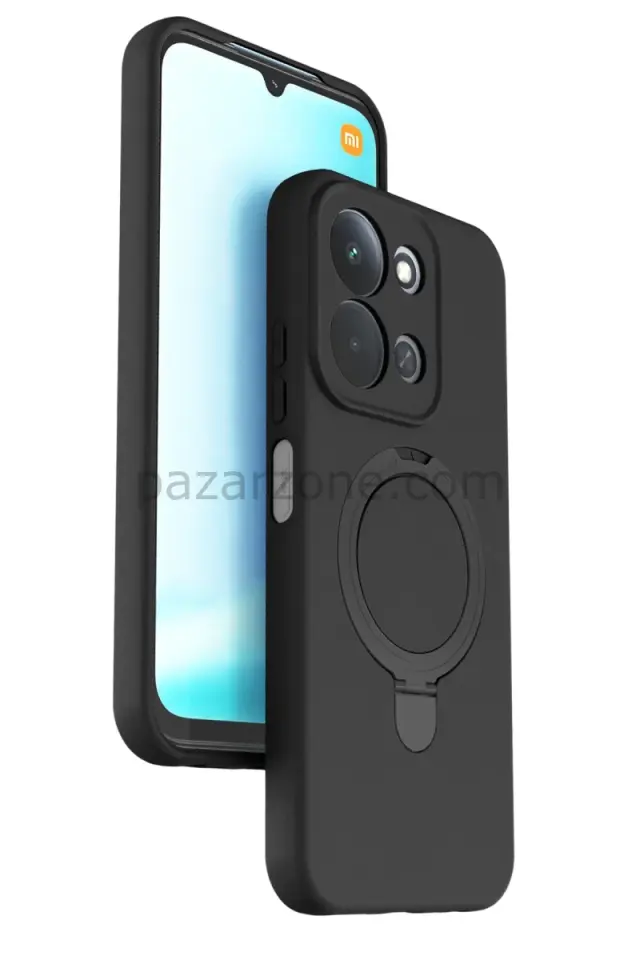 Newface Xiaomi Redmi 15C 4G Regal Magsafe Standlı Kapak - Siyah