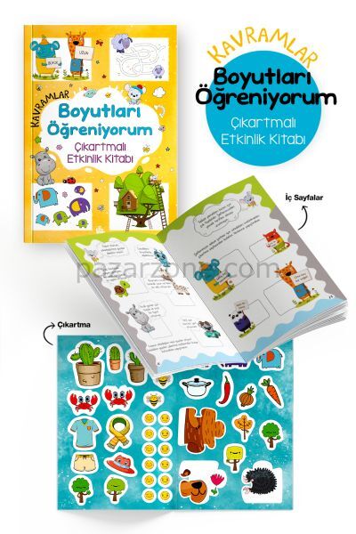 Kavramlar – Boyutları Öğreniyorum – Çıkartmalı Etkinlik Kitabı - 3 Yaş +