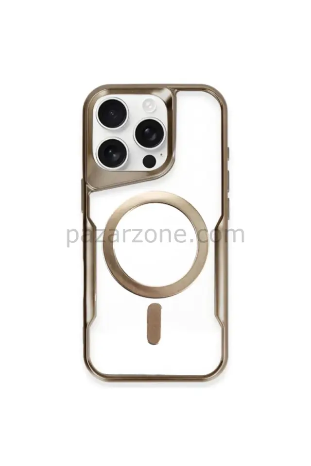 Newface Apple iPhone 11 Pro Max Kılıf Boyi Magsafe Silikon Kapak - Kahverengi