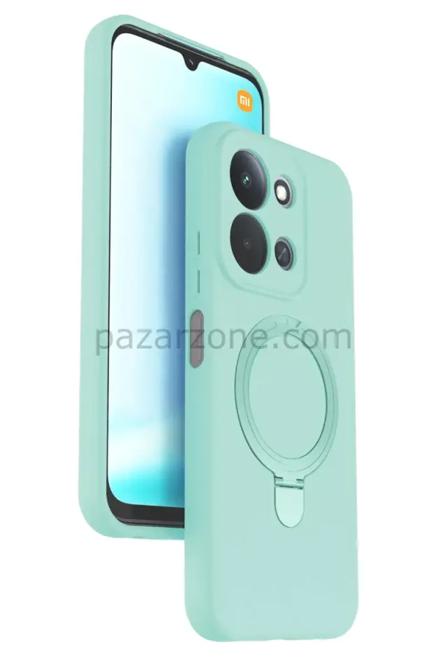 Newface Xiaomi Redmi 15C 4G Regal Magsafe Standlı Kapak - Su Yeşili