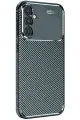 Newface Samsung Galaxy S24 FE Kılıf Auto Focus Karbon Kapak - Koyu Yeşil