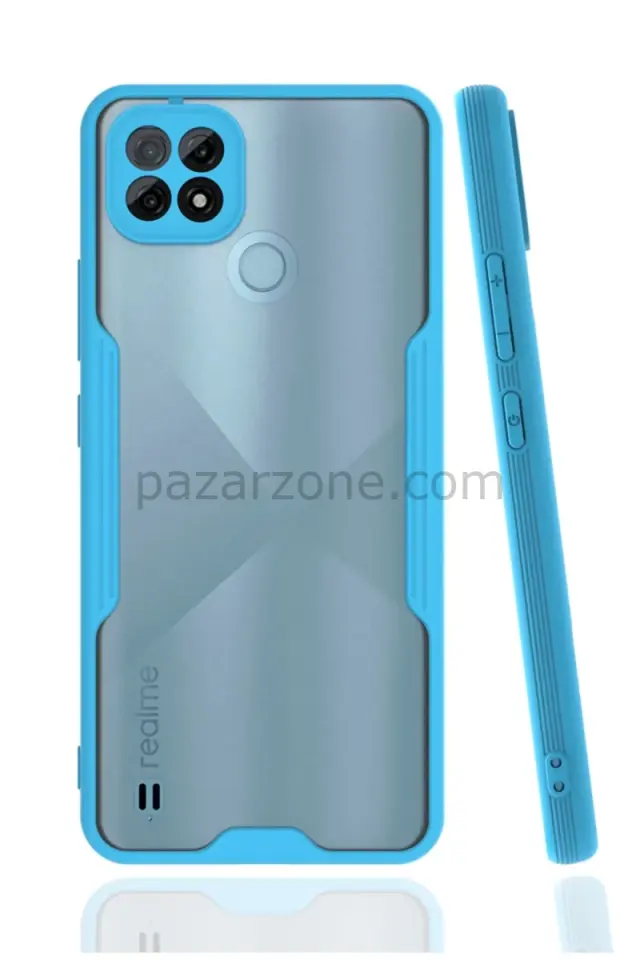Newface Realme C21 Kılıf Platin Silikon - Mavi