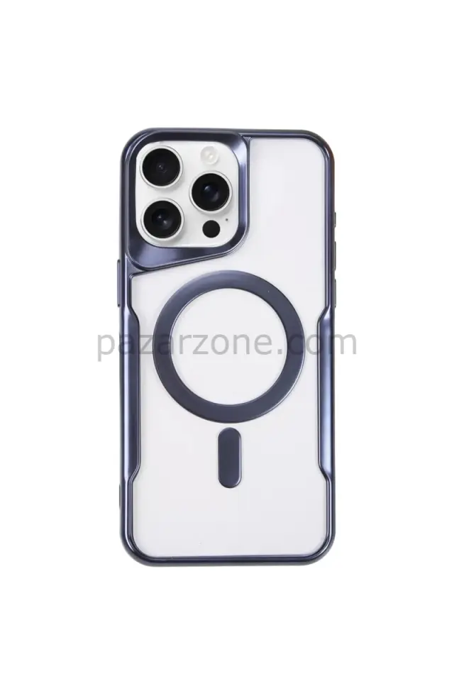 Newface Apple iPhone 11 Pro Max Kılıf Boyi Magsafe Silikon Kapak - Lacivert