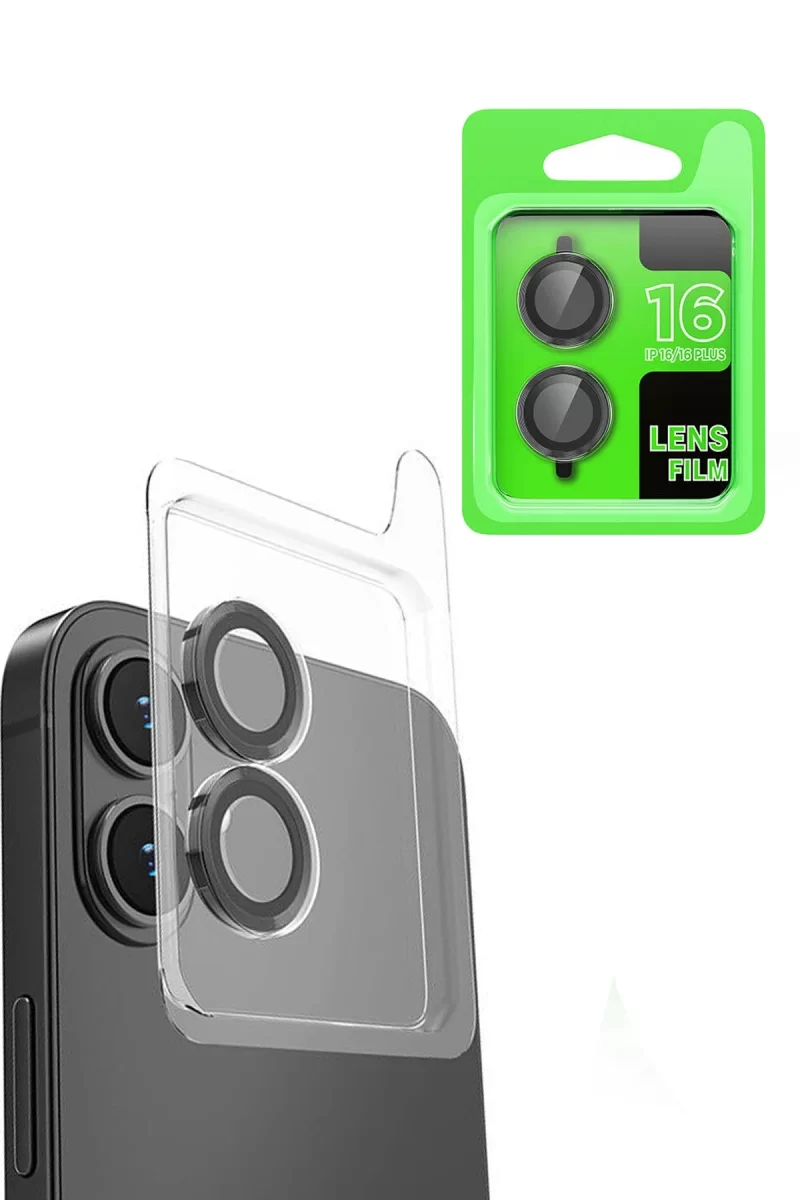 Newface Apple iPhone 16 Raze Metal Kamera Lens - Siyah