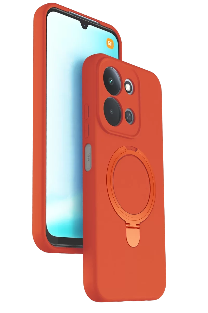 Newface Xiaomi Redmi 15C 4G Regal Magsafe Standlı Kapak - Turuncu