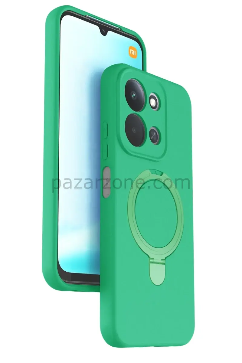 Newface Xiaomi Redmi 15C 4G Regal Magsafe Standlı Kapak - Yeşil
