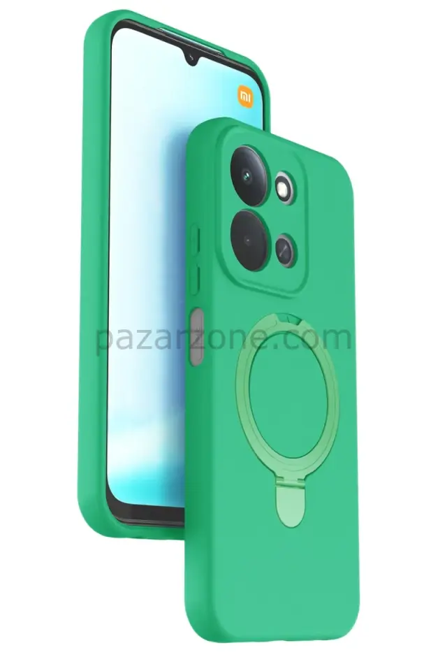Newface Xiaomi Redmi 15C 4G Regal Magsafe Standlı Kapak - Yeşil