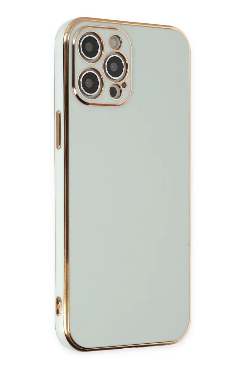 Newface Apple iPhone 12 Pro Max Kılıf Volet Silikon - Açık Yeşil