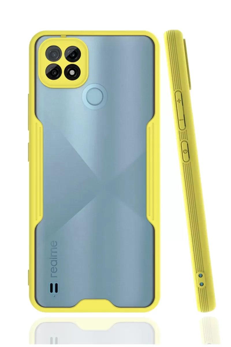 Newface Realme C21 Kılıf Platin Silikon - Sarı