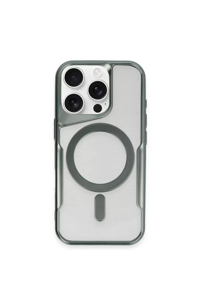 Newface Apple iPhone 11 Pro Max Kılıf Boyi Magsafe Silikon Kapak - Yeşil
