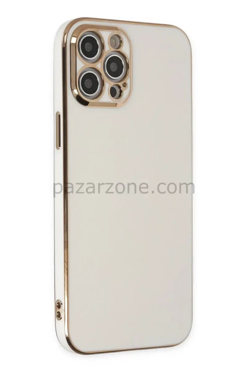 Newface Apple iPhone 12 Pro Max Kılıf Volet Silikon - Beyaz