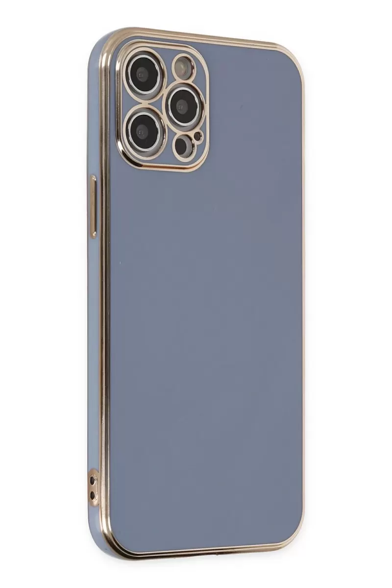 Newface Apple iPhone 12 Pro Max Kılıf Volet Silikon - Mavi