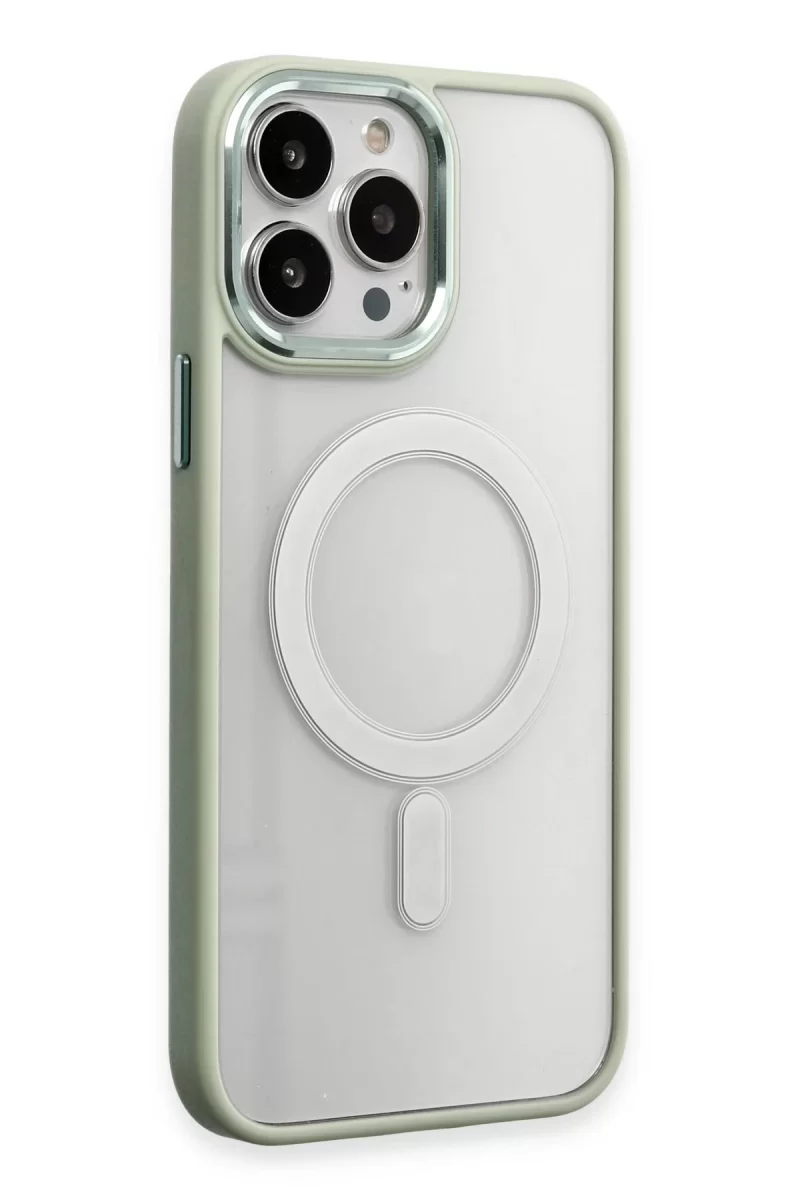 Newface Apple iPhone 15 Pro Kılıf Room Magneticsafe Silikon - Su Yeşili