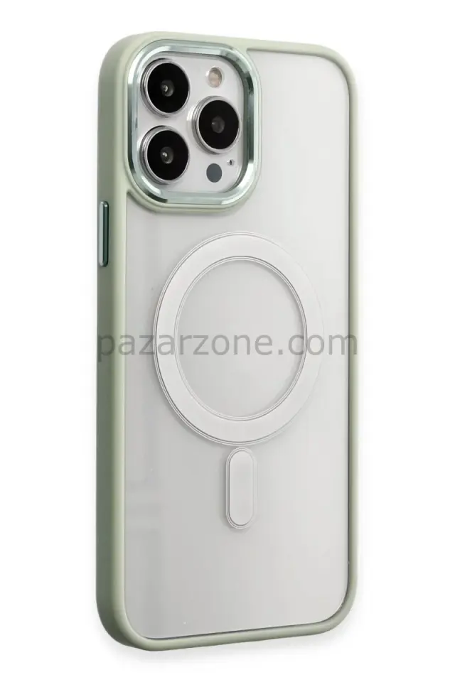 Newface Apple iPhone 15 Pro Kılıf Room Magneticsafe Silikon - Su Yeşili