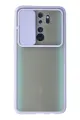 Newface Xiaomi Redmi Note 8 Pro Kılıf Palm Buzlu Kamera Sürgülü Silikon - Lila