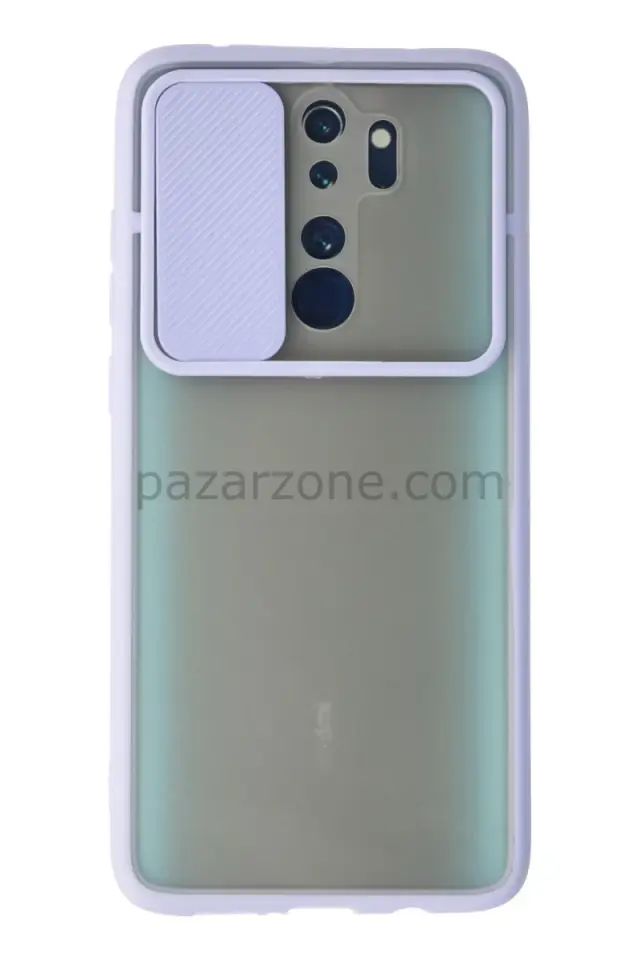 Newface Xiaomi Redmi Note 8 Pro Kılıf Palm Buzlu Kamera Sürgülü Silikon - Lila