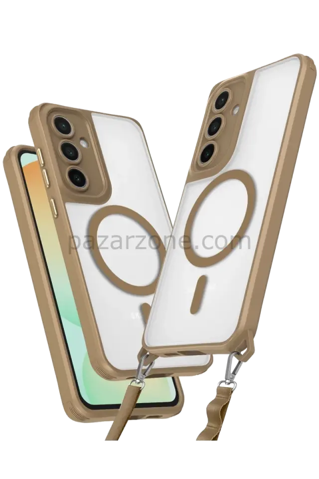 Newface Samsung Galaxy S24 FE Kılıf Enka Magsafe Silikon Kılıf - Desert