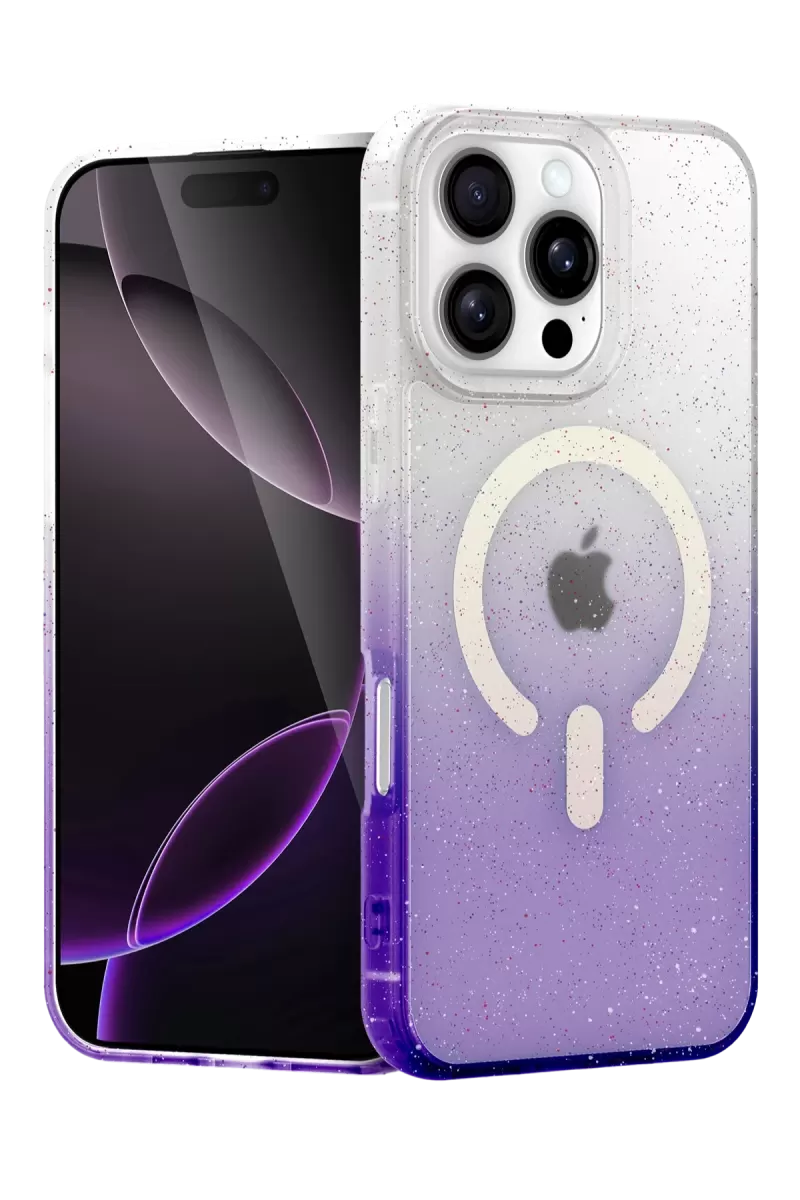 Newface Apple iPhone 16 Pro Max Pummel Shiny Magsafe Kapak - Mor