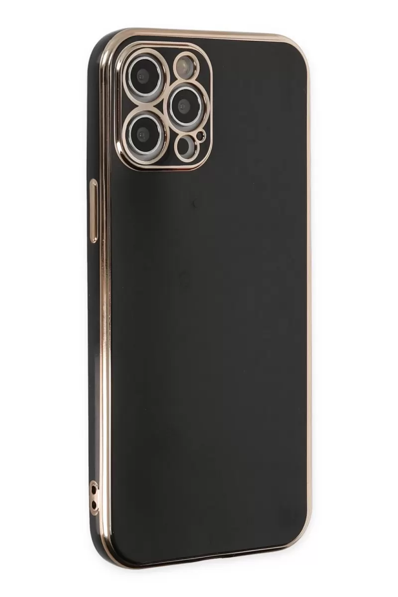 Newface Apple iPhone 12 Pro Max Kılıf Volet Silikon - Siyah