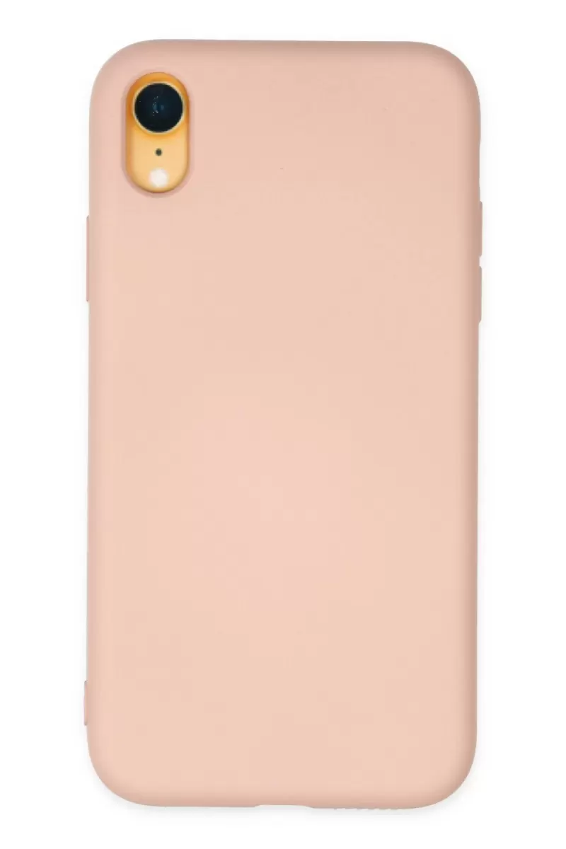 Newface Apple iPhone XR Kılıf Nano içi Kadife Silikon - Pudra