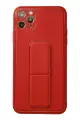 Newface Apple iPhone 11 Pro Max Kılıf Coco Deri Standlı Kapak - Kırmızı