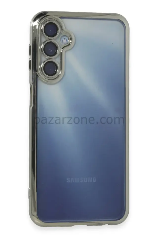 Newface Samsung Galaxy A55 5G Kılıf Razer Lensli Silikon - Gümüş