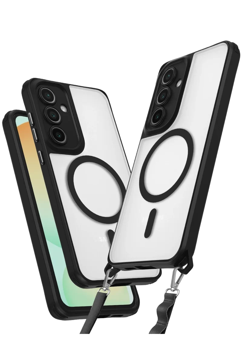 Newface Samsung Galaxy S24 FE Kılıf Enka Magsafe Silikon Kılıf - Siyah