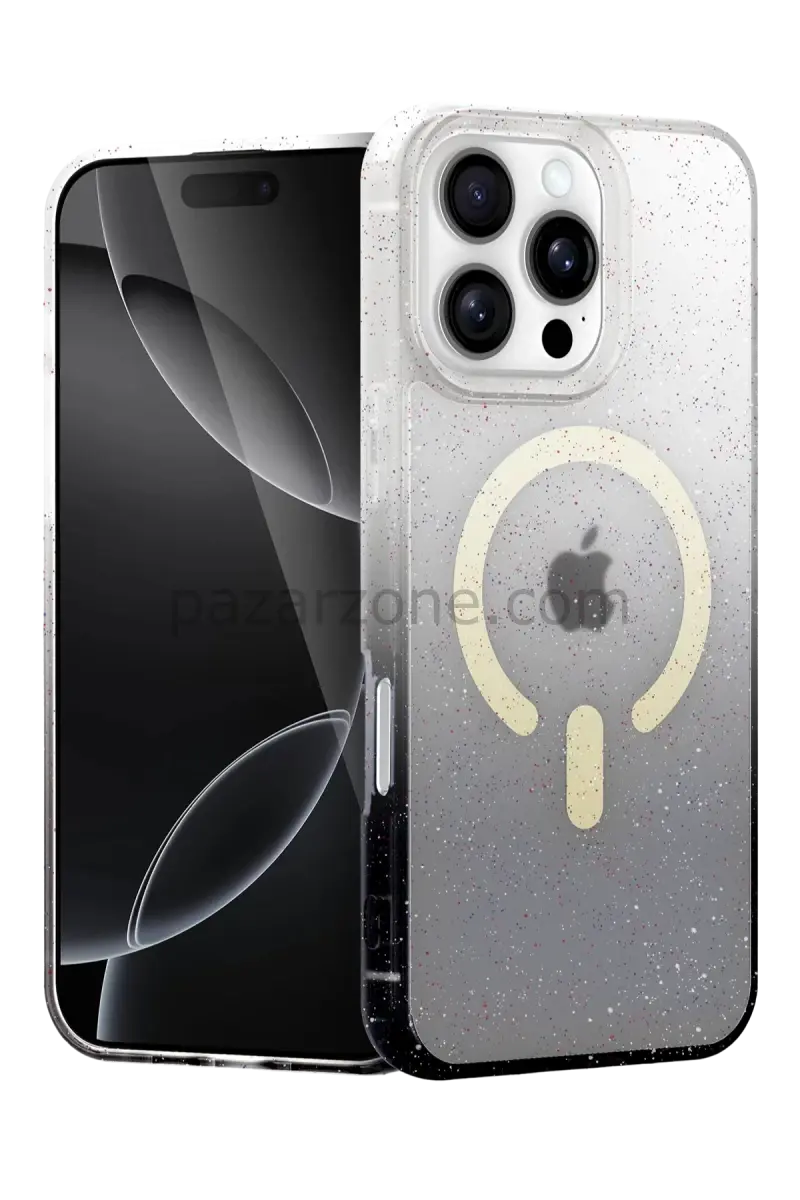 Newface Apple iPhone 16 Pro Max Pummel Shiny Magsafe Kapak - Siyah