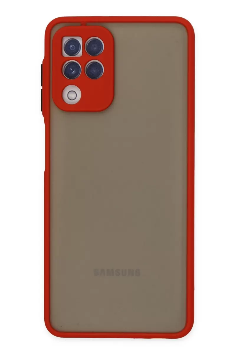 Newface Samsung Galaxy A22 Kılıf Montreal Silikon Kapak - Kırmızı