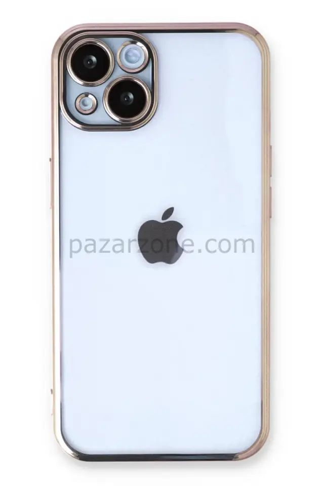 Newface Apple iPhone 14 Plus Kılıf Razer Lensli Silikon - Gold