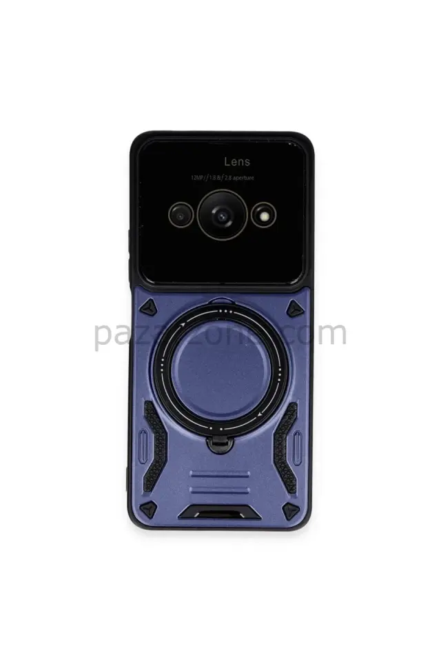 Newface Xiaomi Poco C61 Kılıf Joy Lens Standlı Kapak - Lacivert