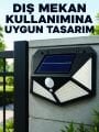 Bahçe Balkon Garaj ve Girişler İçin Güneş Enerjili Hareket Sensörlü LED Duvar Lambası