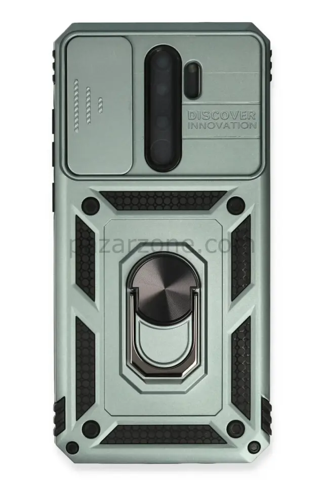 Newface Xiaomi Redmi Note 8 Pro Kılıf Pars Lens Yüzüklü Silikon - Yeşil