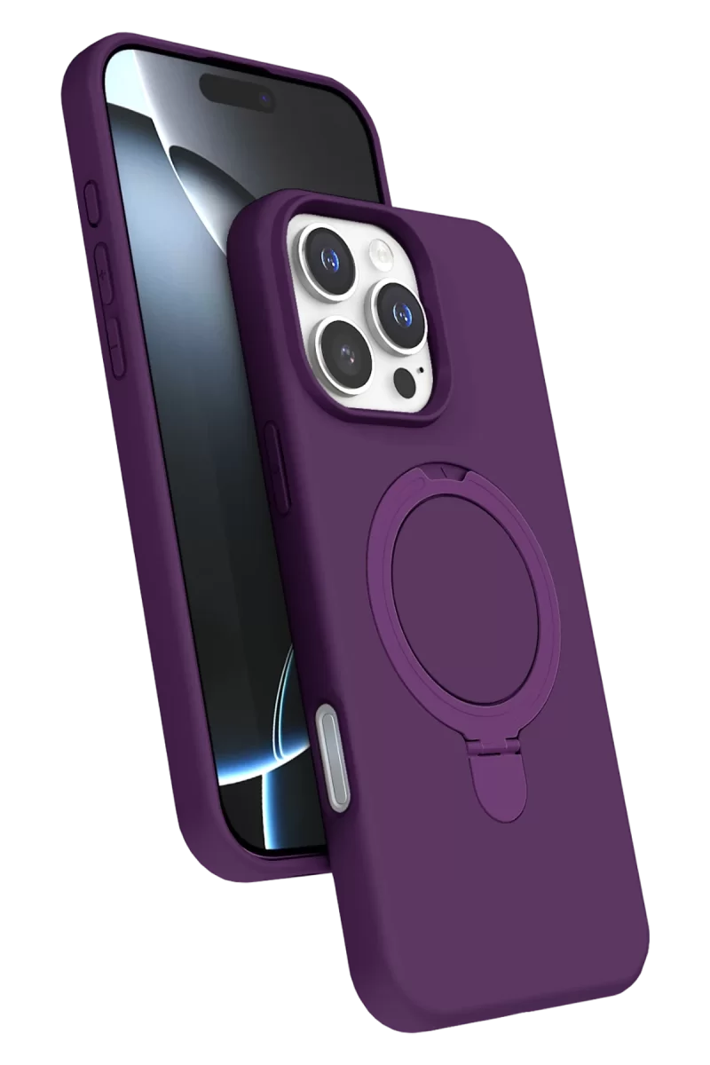 Newface Apple iPhone 16 Pro Max Regal Magsafe Standlı Kapak - Derin Mor