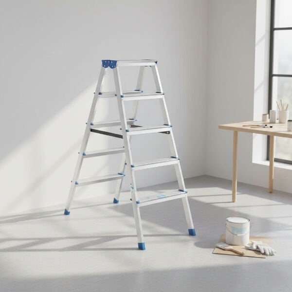 5+5 Çift Basamaklı Alüminyum Metal Merdiven