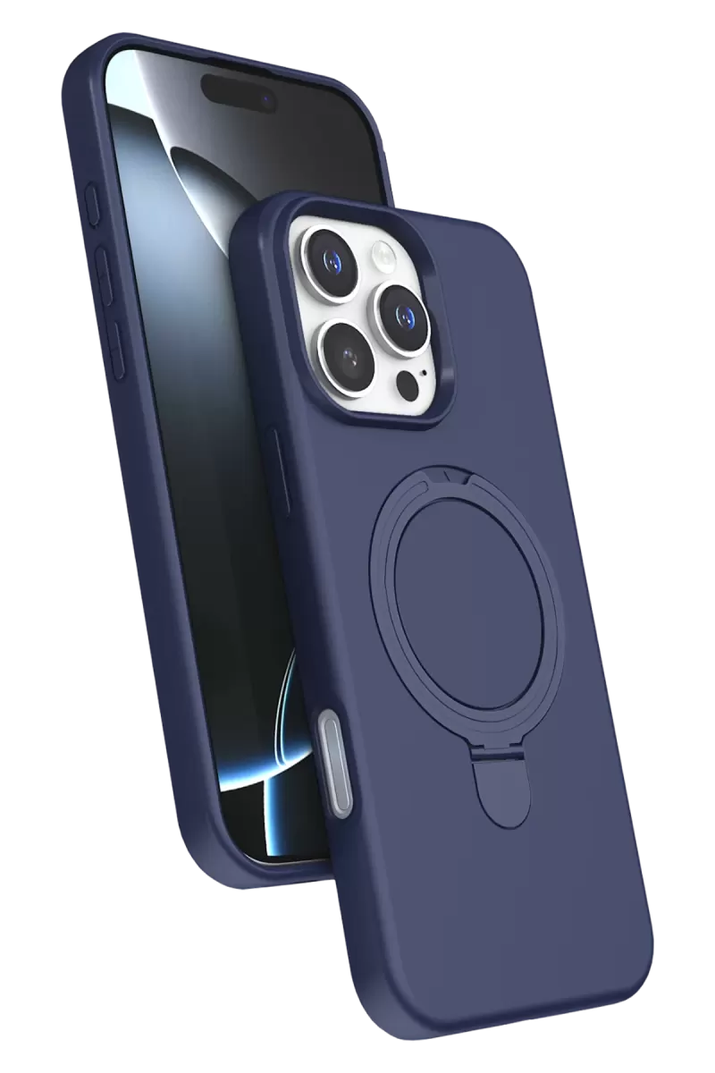 Newface Apple iPhone 16 Pro Max Regal Magsafe Standlı Kapak - Lacivert