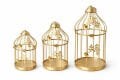 Dekoratif Gold Metal 3'lü Kafes Mumluk Seti
