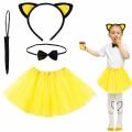 Sarı Renk Kedi Kostüm Seti - Tütü, Taç, Papyon, Kuyruk