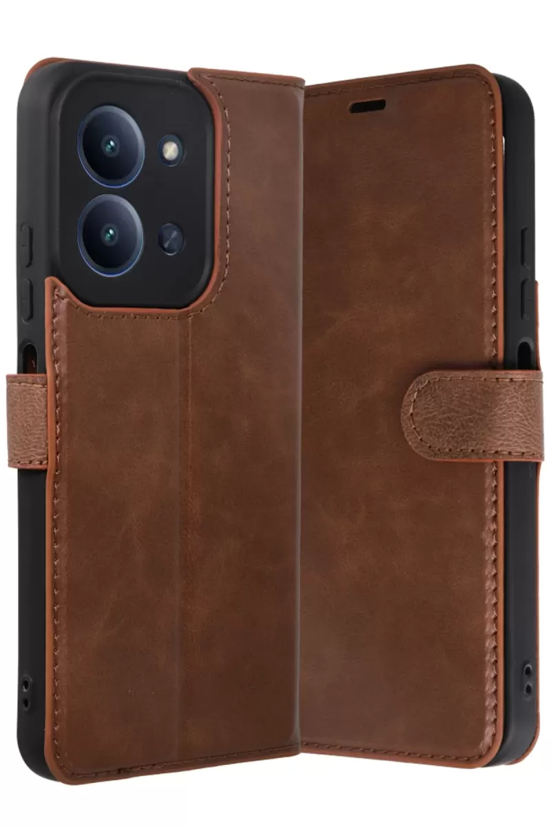 Newface Xiaomi Redmi 15C 4G Trend S Plus Kapaklı Kılıf - Taba