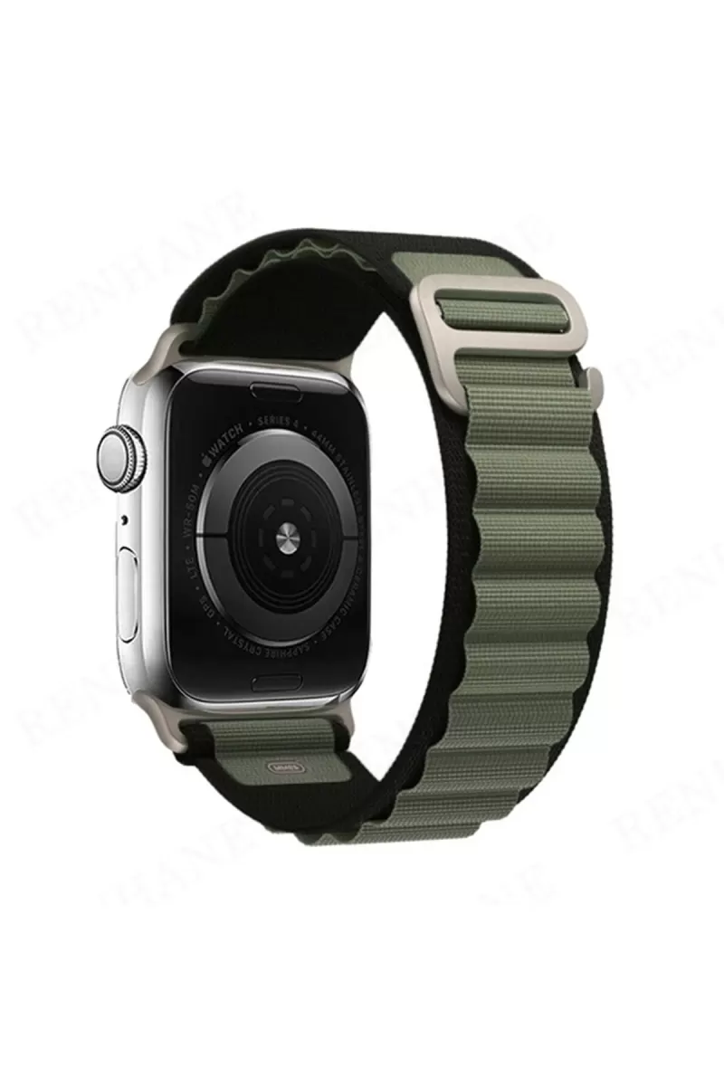 Newface Apple Watch 42mm Mountain Kordon - Siyah-Yeşil