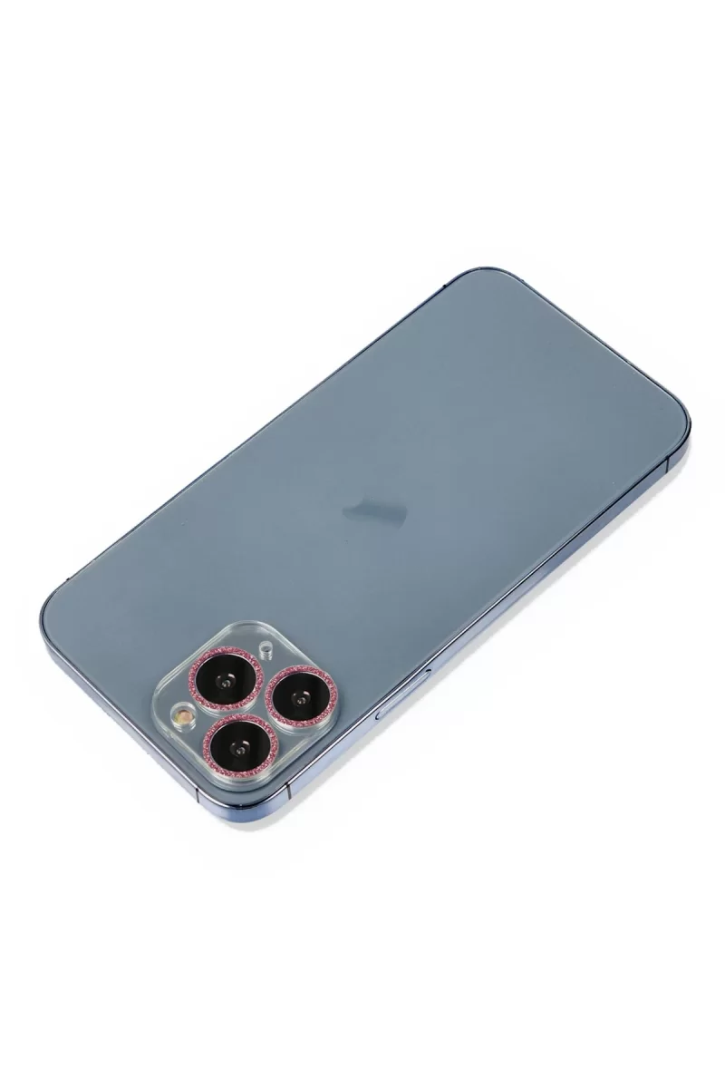 Newface Apple iPhone 11 Pro Shine Kamera Lens Koruma Cam - Pembe