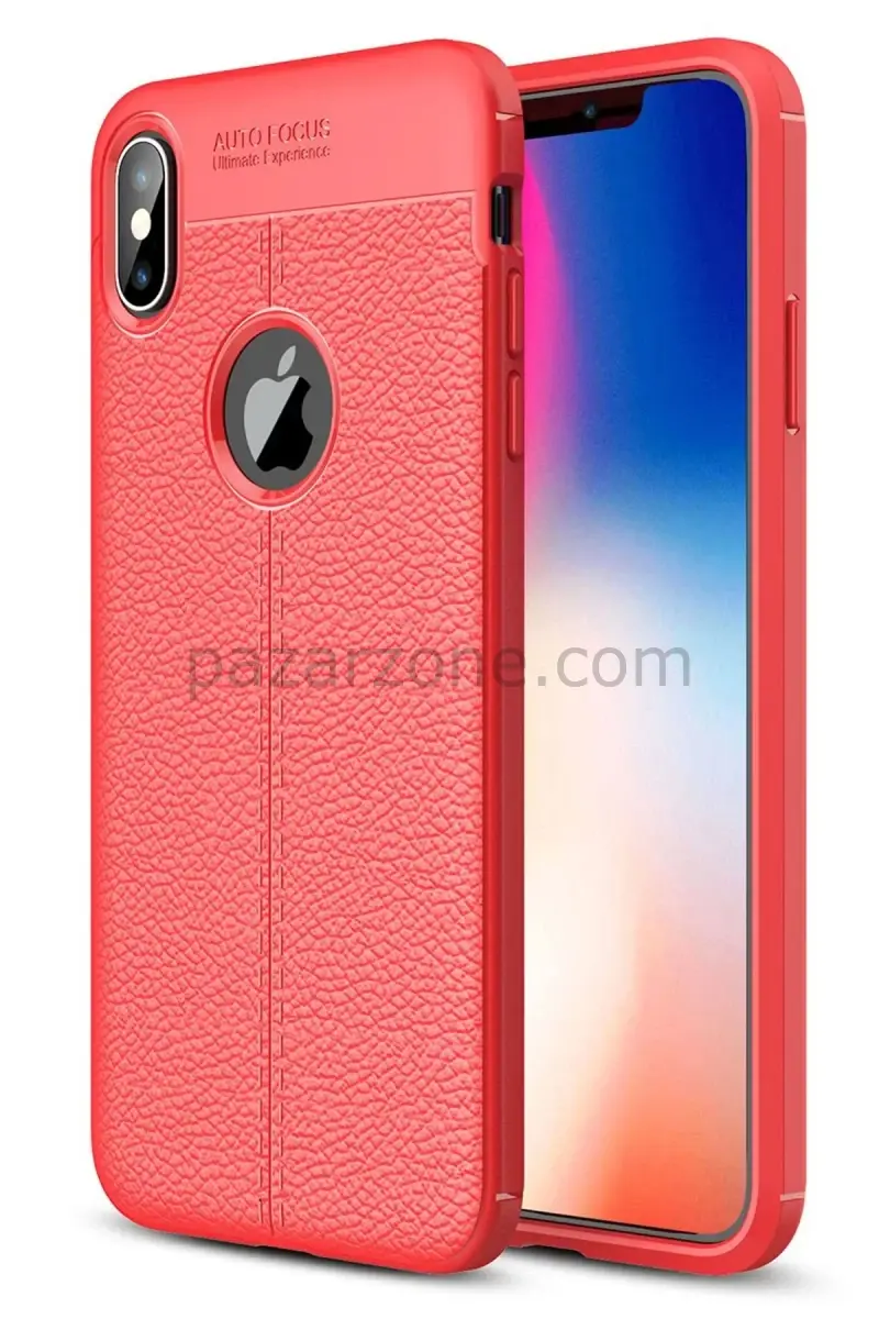 Newface Apple iPhone XS Max Kılıf Auto Focus Kapak - Kırmızı