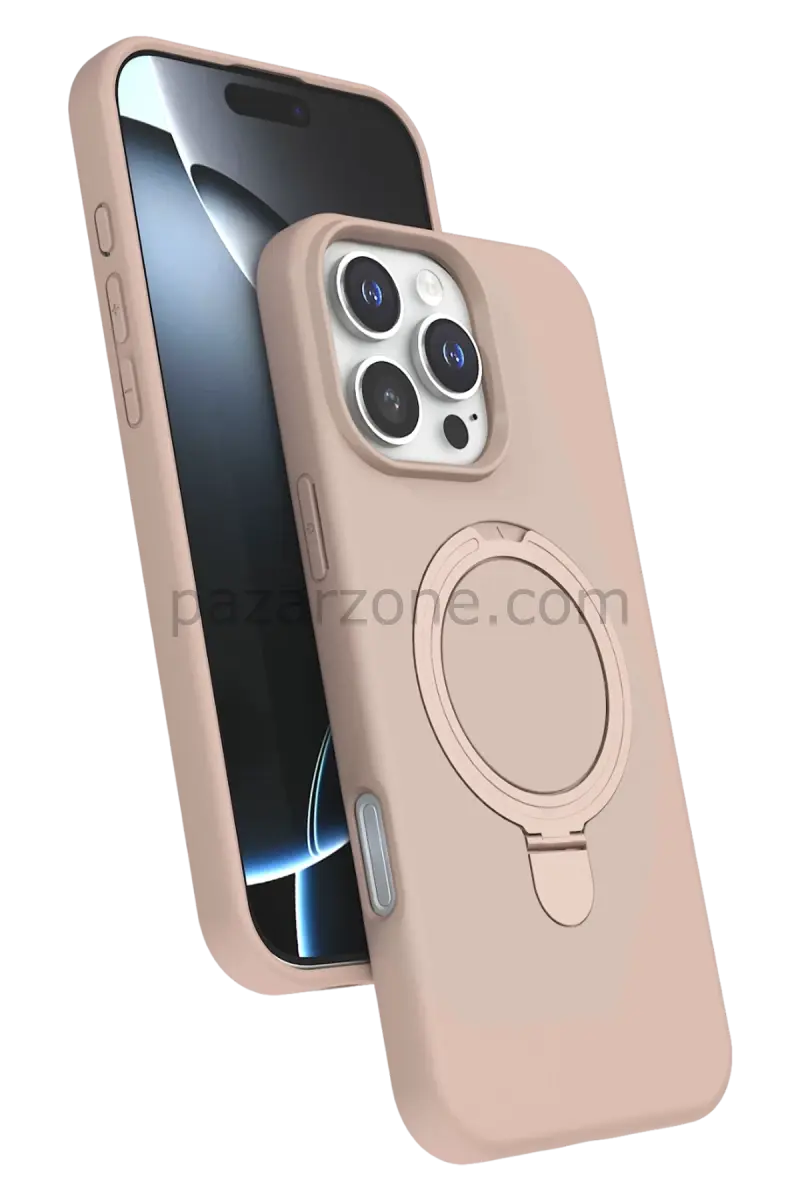 Newface Apple iPhone 16 Pro Max Regal Magsafe Standlı Kapak - Çöl Titanyum